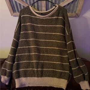 Striped Brown and Cream Women's Sweater